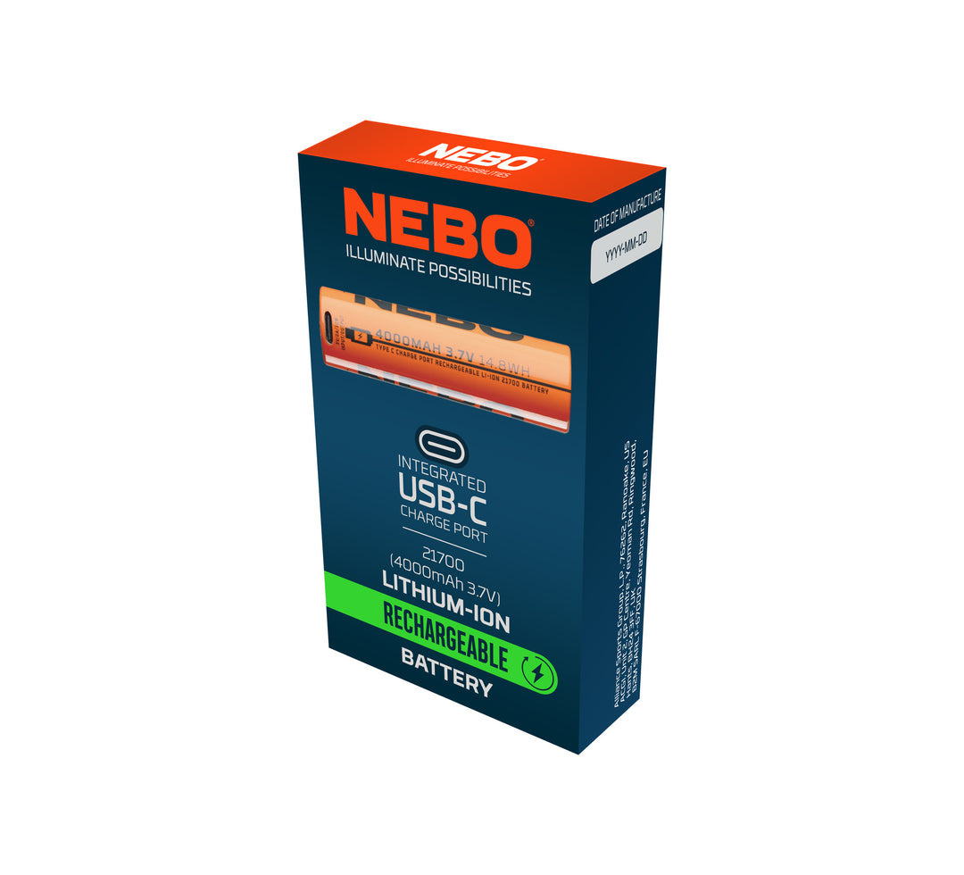 Rechargeable Battery 21700 4000 mAh - NEB-BAT-0010-G  Nebo Lights