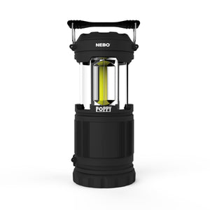 At Nebo Tools, we continually innovate so that we can offer the highest quality LED lighting products at the best price. Poppy™ is a combination 300 lumen COB LED lantern and bright LED spot light. The perfect light for indoor or outdoor use when versatility and powerful lighting are critical.  Poppy easily changes from spotlight to lantern with just a slide of its top, revealing a full 360 degrees COB lantern.
