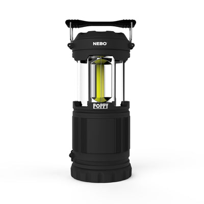 At Nebo Tools, we continually innovate so that we can offer the highest quality LED lighting products at the best price. Poppy™ is a combination 300 lumen COB LED lantern and bright LED spot light. The perfect light for indoor or outdoor use when versatility and powerful lighting are critical.  Poppy easily changes from spotlight to lantern with just a slide of its top, revealing a full 360 degrees COB lantern.
