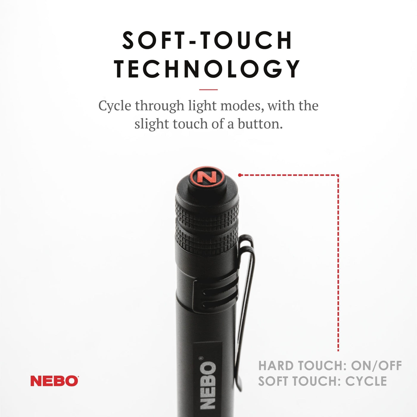 At Nebo Tools, we continually innovate so that we can offer the highest quality LED lighting products at the best price. The Inspector™ is an innovative, powerful pocket light that outputs 180 lumens, with 3 light modes and 3x adjustable zoom that provides the perfect amount of light for any situation. Waterproof and features a removable steel clip and Soft-Touch Technology, which provides momentary operation when the light is off, with the slight touch of the button.