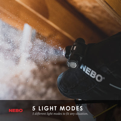 At Nebo Tools, we continually innovate so that we can offer the highest quality LED lighting products at the best price. The TRANSCEND 500 is a rechargeable head lamp that features a 500 lumen Turbo, high, medium and low power modes. The TRANSCEND utilises USB charging, a powerful magnetic base and has an adjustable tilting design to direct the light exactly where you need it.