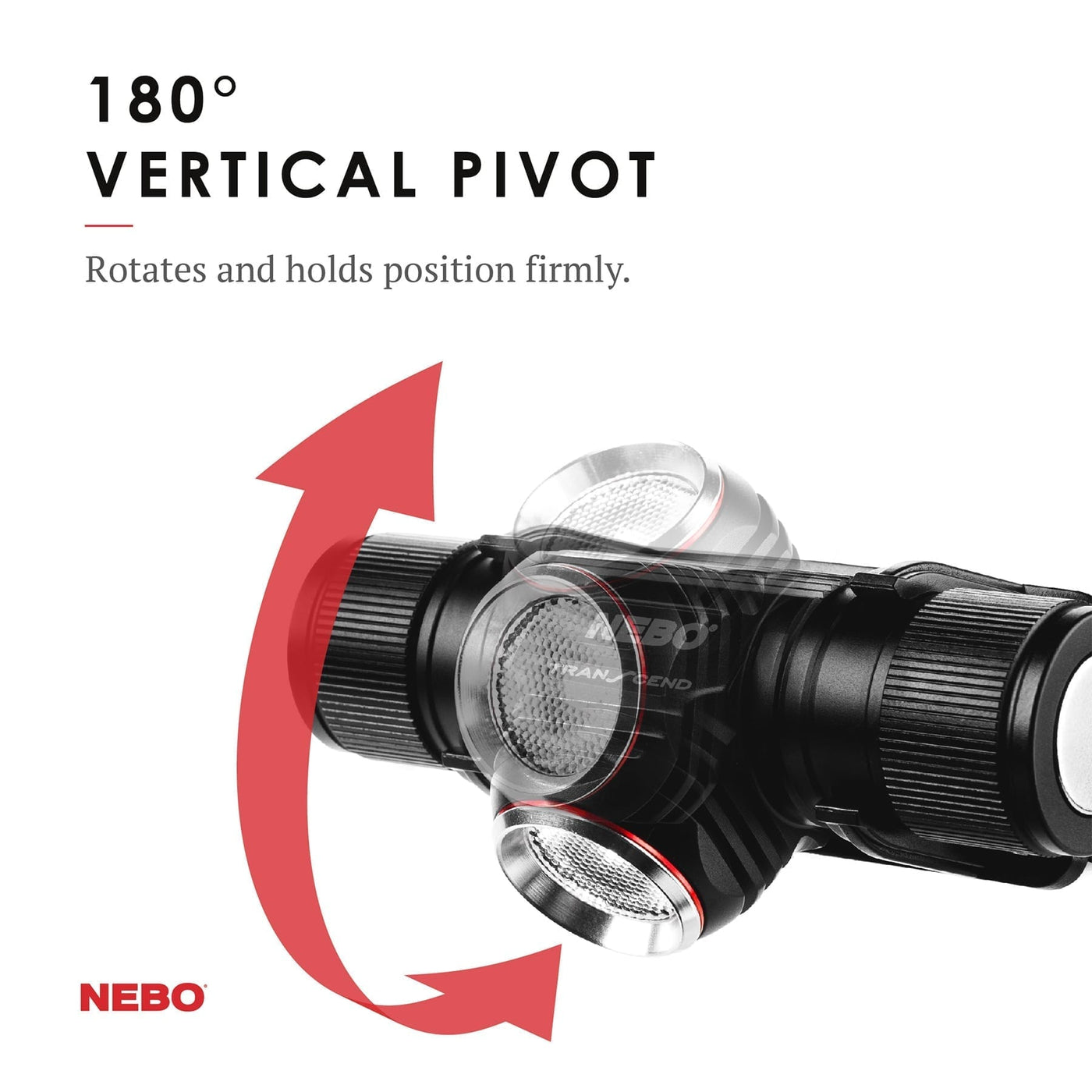 At Nebo Tools, we continually innovate so that we can offer the highest quality LED lighting products at the best price. The TRANSCEND 500 is a rechargeable head lamp that features a 500 lumen Turbo, high, medium and low power modes. The TRANSCEND utilises USB charging, a powerful magnetic base and has an adjustable tilting design to direct the light exactly where you need it.