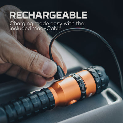 rechargeable 3000 lumen torch with magnetic charging port