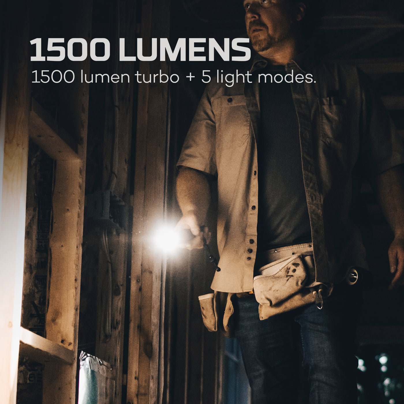 1500 lumen flashlight with 5 light modes
