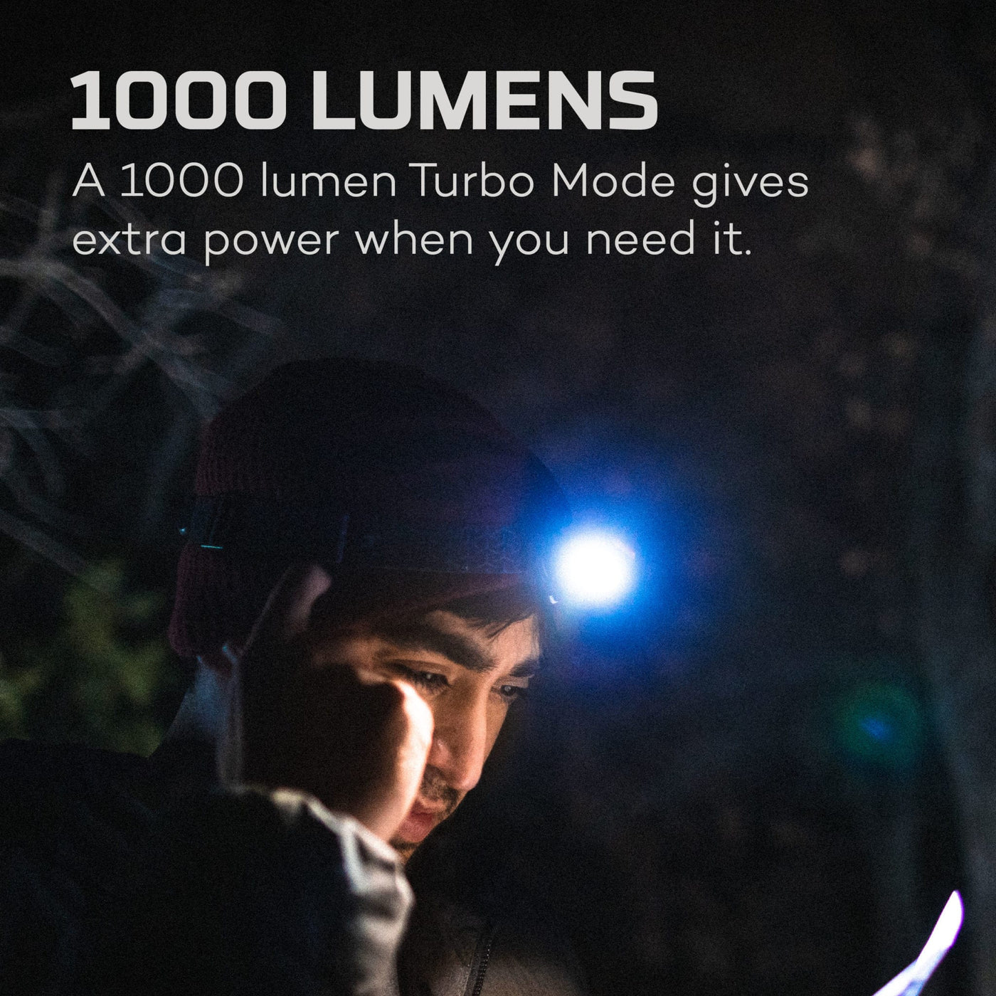 At Nebo Tools, we continually innovate so that we can offer the highest quality LED lighting products at the best price. The Einstein™ 1000 by NEBO is a low-profile, compact 1,000 lumen headtorch with 5 light modes featuring flex power. Use the included rechargeable battery or 2 batteries. Completely water resistant
