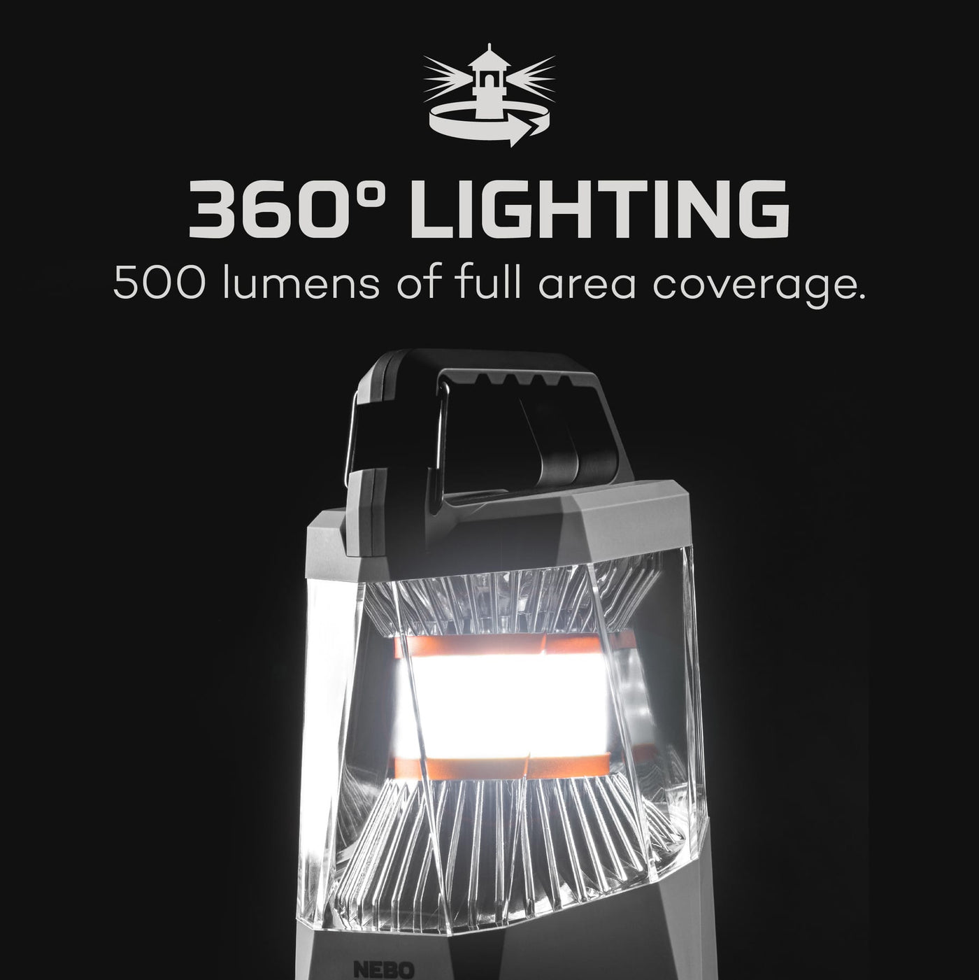 At Nebo Tools, we continually innovate so that we can offer the highest quality LED lighting products at the best price. The Galileo 500 lantern by NEBO is a rechargeable, 500 lumen lantern with multiple beam patterns, dimming, direct-to-red, Smart Power Control, and carabiner-style carry handle. Featuring a USB output connector for powering or charging most USB devices